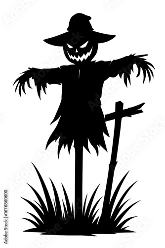 Spooky Scarecrow Icon for Halloween and Horror Themes