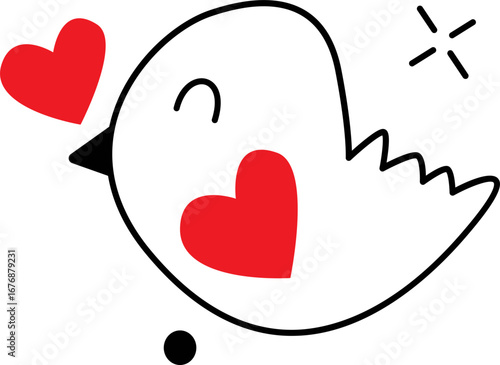 Bird love valentine illustration.