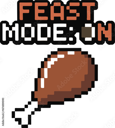 Funny feast mode on text graphic for holidays isolated on transparent background