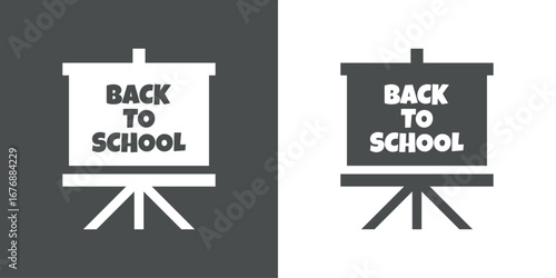 Silueta de pizarra de presentación en caballete con texto Back to School
