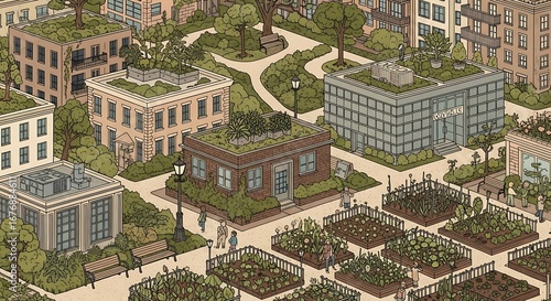 Sustainable Urban Community with Green Infrastructure.