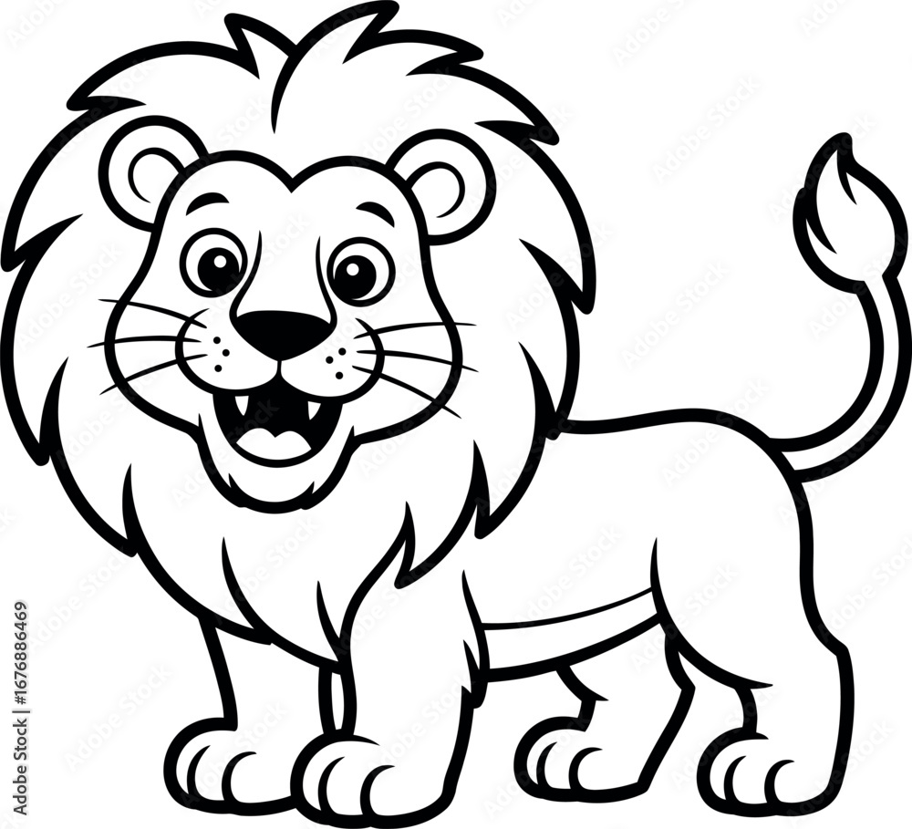 Obraz premium lion cartoon character