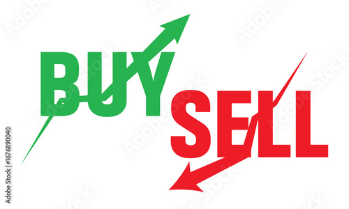 Stock market trend up and down arrows, business investment growth and loss arrow, Green up and red down arrow graph icon set. Rising and downward trend. Vector illustration, epa10