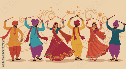 Vibrant Dandiya Dance Celebration