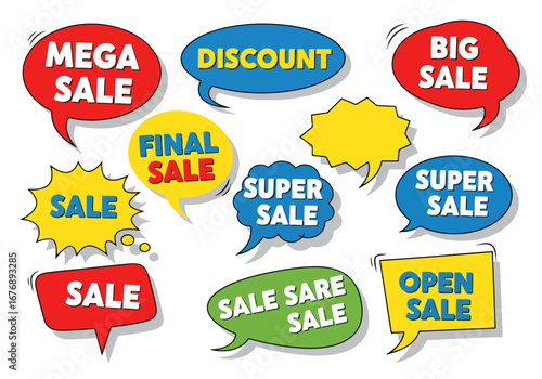 sale speech bubbles