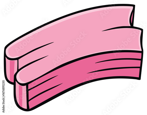 Simple cartoon illustration of a stack of pink bubble gum sticks