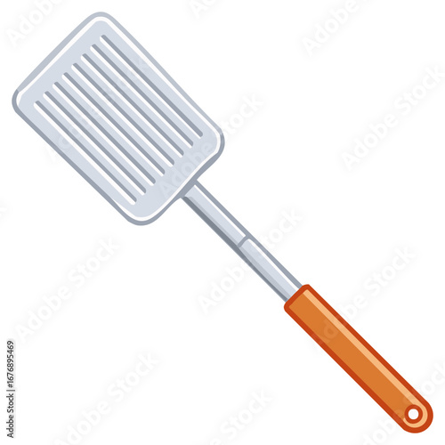 Slotted Spatula Kitchen Utensil Graphic Element for Cooking and Grilling