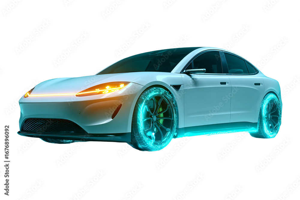 Fototapeta premium Next-Generation EV Concept - 3D Illustration Isolated PNG
