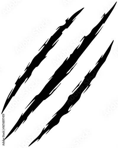 Jagged claw marks rip through surface creating dramatic, wild texture effect