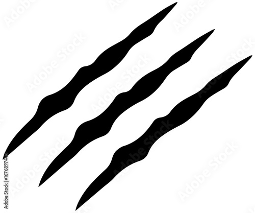 Dynamic black claw marks create a powerful and aggressive visual accent