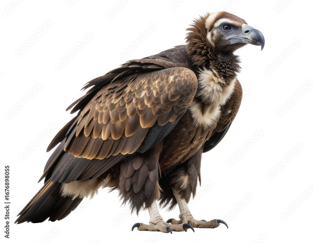 Obraz premium Vulture bird in detailed realistic illustration isolated on white background