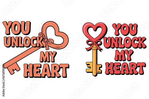 Heart keys unlock love message romantic