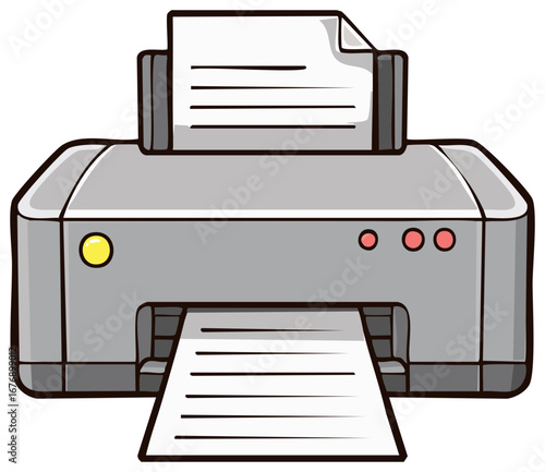 Cartoon Style Printer with Document Printing for Home or Office Use