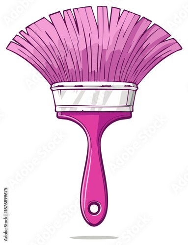 Pink Bristle Paintbrush for Arts and Crafts Painting Supplies in Cartoon Style