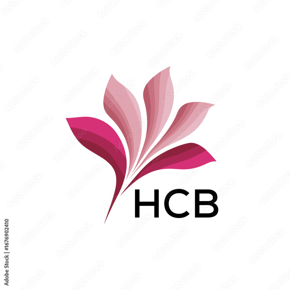 Fototapeta premium HCB Modern Floral Abstract Logo Design, HCB Later Logo, Creative Botanical Brand Identity 