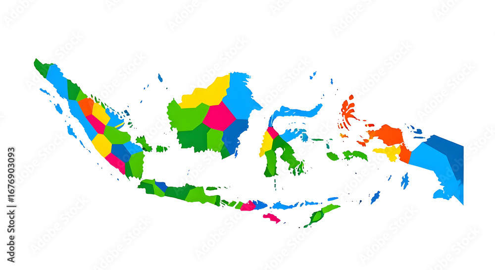 Obraz premium Colorful Map of Southeast Asia with Distinct Countries and Bright Colors