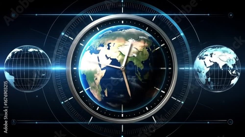 Digital Earth Clock: Time Zones, Global Perspective, and Worldwide Data Representation