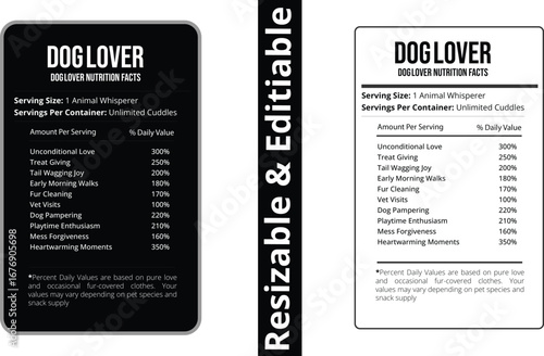 dog lover nutrition facts funny dog lover label animal lover gift dog lover nutrition facts dog lover nutrition facts dog owner gift funny dog humor nutrition facts parody dog 