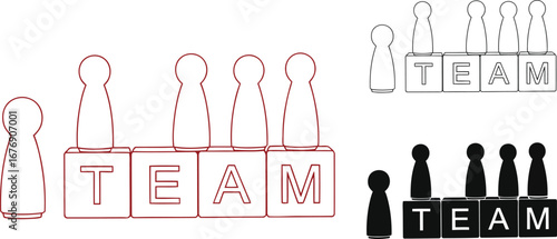 Teamwork concept business team building and human resources idea