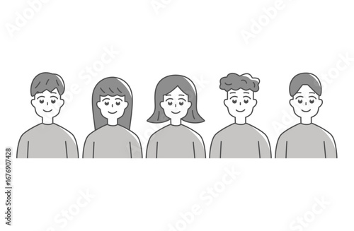 並んでいる人々 男女