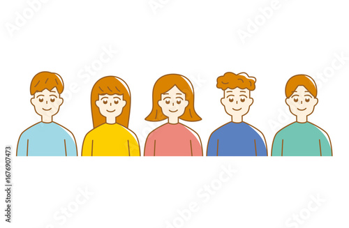 並んでいる人々 男女