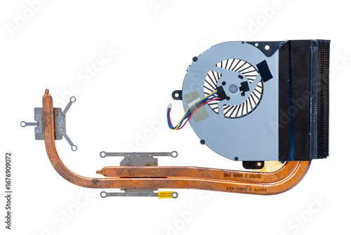 laptop fan and cooling copper pipes