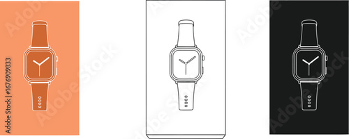 Watch mockup design digital watch face brand product display