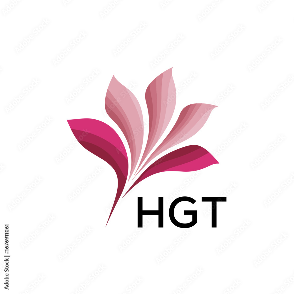Obraz premium HGT Modern Floral Abstract Logo Design, HGT Later Logo, Creative Botanical Brand Identity 