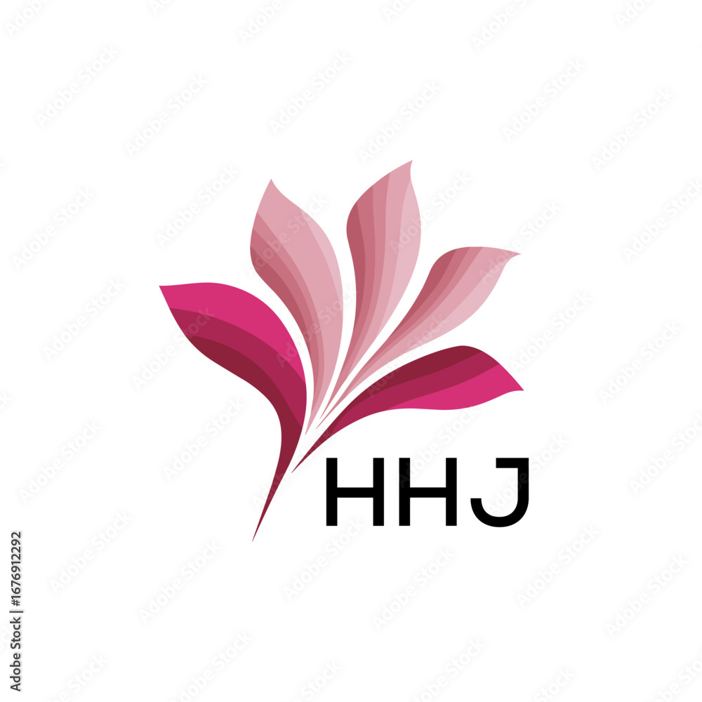 Obraz premium HHJ Modern Floral Abstract Logo Design, HHJ Later Logo, Creative Botanical Brand Identity 