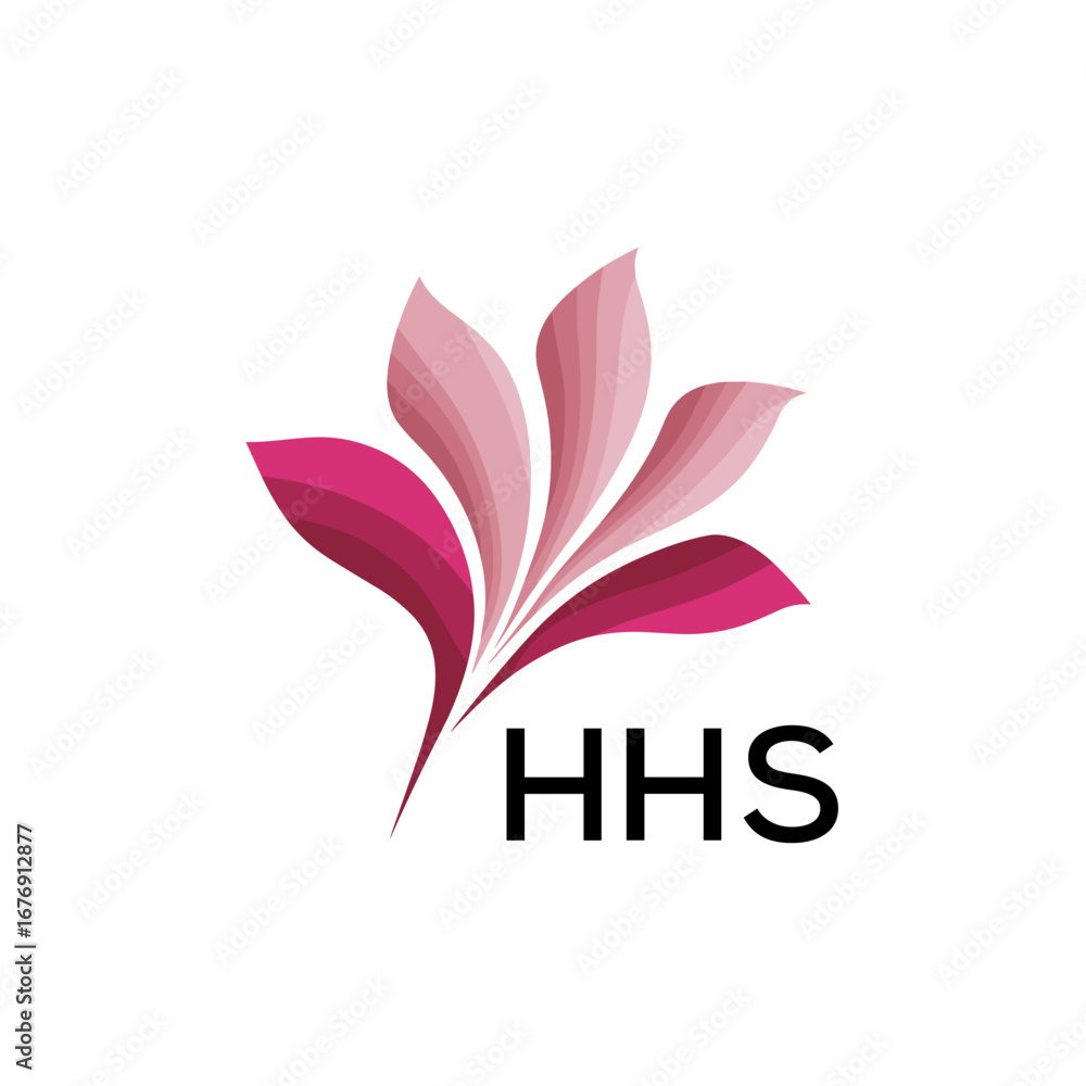Obraz premium HHS Elegant Floral Abstract Logo Design, HHS Later Logo, Creative Minimal Nature Logo 