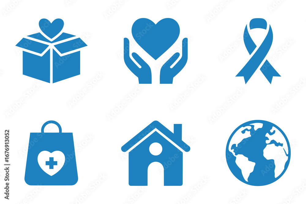 Fototapeta premium A set of web design vector icons illustrating concepts like home, people, and business