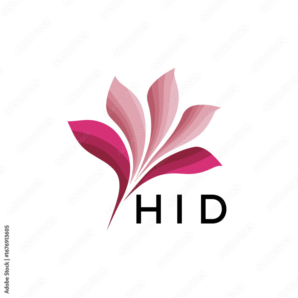 Obraz premium HID Elegant Floral Abstract Logo Design, HID Later Logo, Creative Minimal Nature Logo 