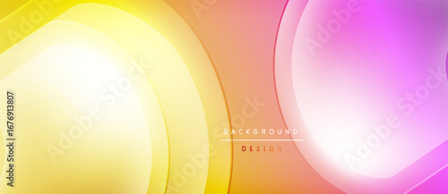 Abstract vibrant design. Smooth gradients blend yellow, orange, pink hues. Modern aesthetic, suitable for digital backgrounds, presentations.