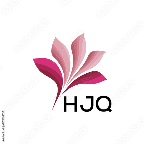 HJQ Elegant Floral Abstract Logo Design, HJQ Later Logo, Creative Minimal Nature Logo 
