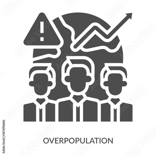 Overpopulation Icon Line Style. Design Vector Illustration