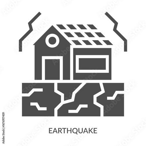 Earthquake Icon Line Style. Design Vector Illustration