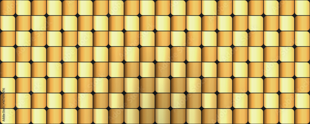 Fototapeta premium Golden tiles background. Mosaic elegant golden background