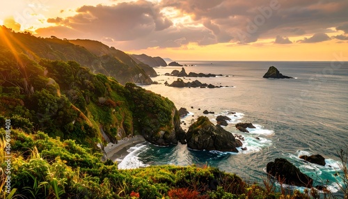 Coastal landscape at sunset (1)