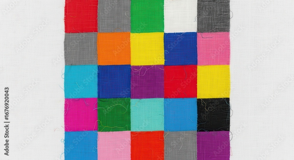 Fototapeta premium Vibrant textile collage with contrasting colors creating a colorful pattern