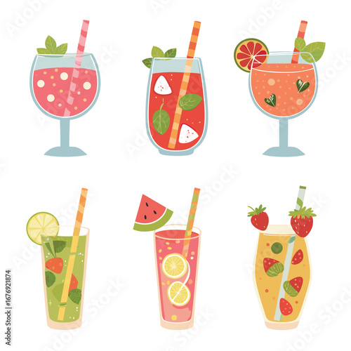 Refreshing Summer Drinks with Fresh Fruits and Herbs
