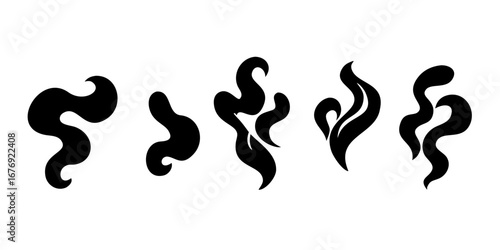 Abstract Black Smoke Swirls wisps