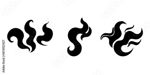 Abstract Black Smoke Swirls wisps