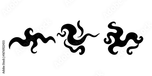Abstract Black Smoke Swirl wispy