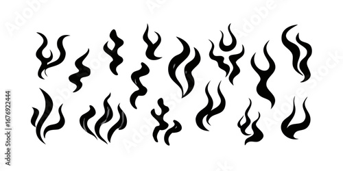 Abstract Black Smoke Wisps swirls