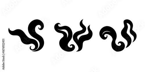 Abstract Black Smoke Swirls wisps