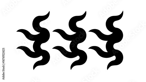 Abstract Swirling Black Smoke Silhouette vector