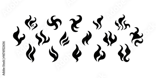 Abstract Swirling Smoke Trails black doodle