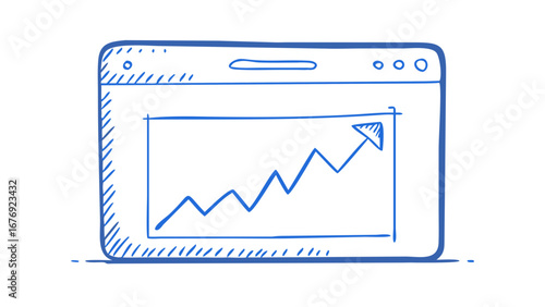 Blue graph with upward trend chart data