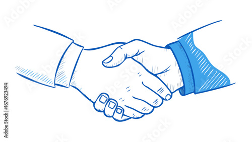 Blue handshake illustration agreement business