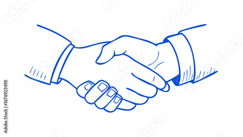 Blue handshake illustration agreement business
